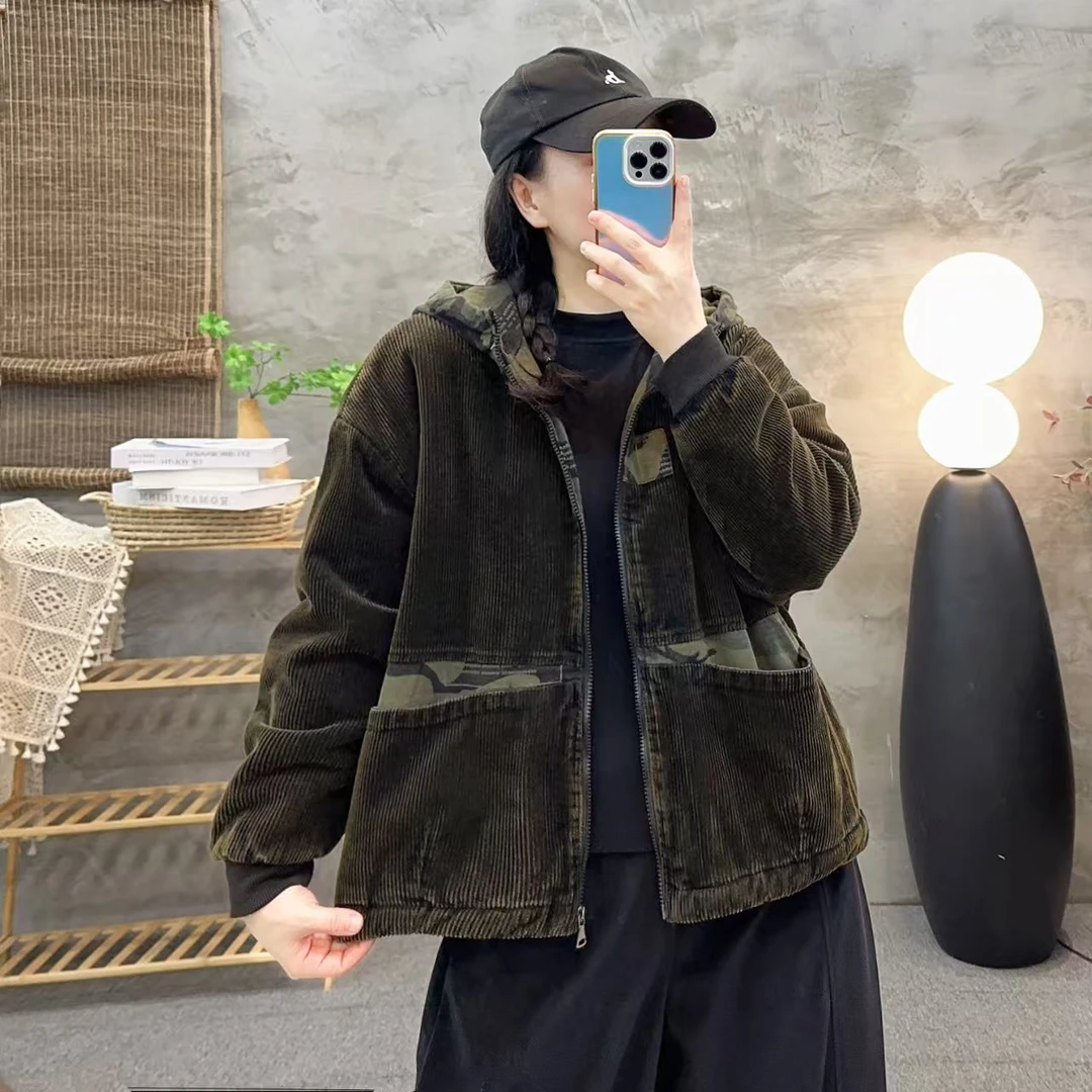 7858新款加厚秋冬时尚休闲百搭减龄连帽棉服