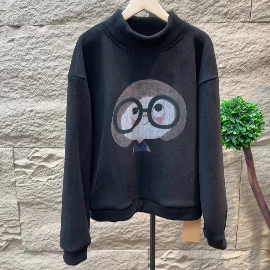 7339新款加绒加厚秋冬时尚卡通印花减龄百搭休闲卫衣