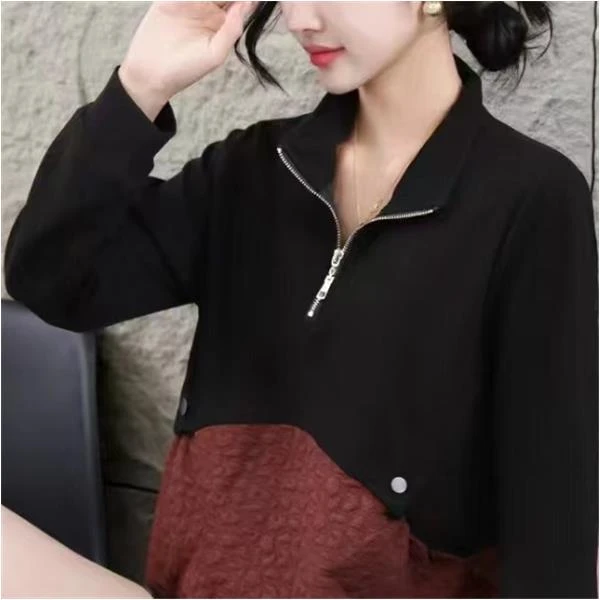 6062新款春秋休闲百搭气质减龄长袖上衣T恤