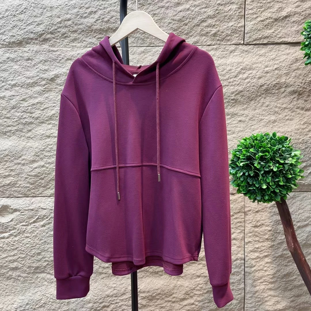 7982新款春秋休闲百搭简约气质长袖连帽上衣卫衣T恤