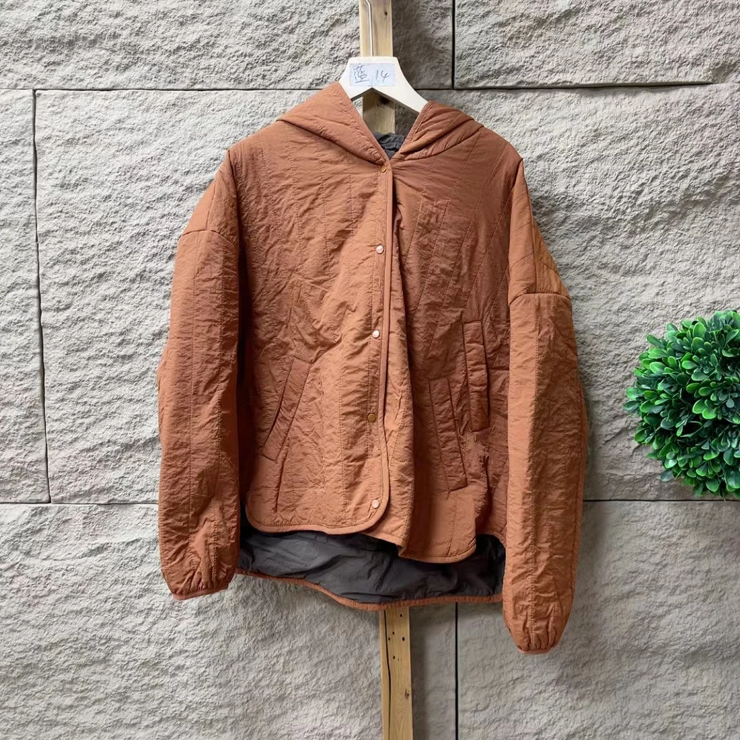 4746新款秋冬休闲宽松百搭简约纯色棉衣棉服