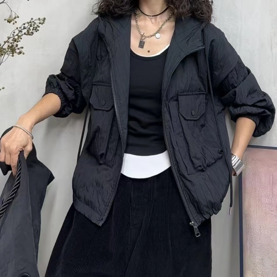 5725新款秋季时尚百搭洋气减龄连帽外套