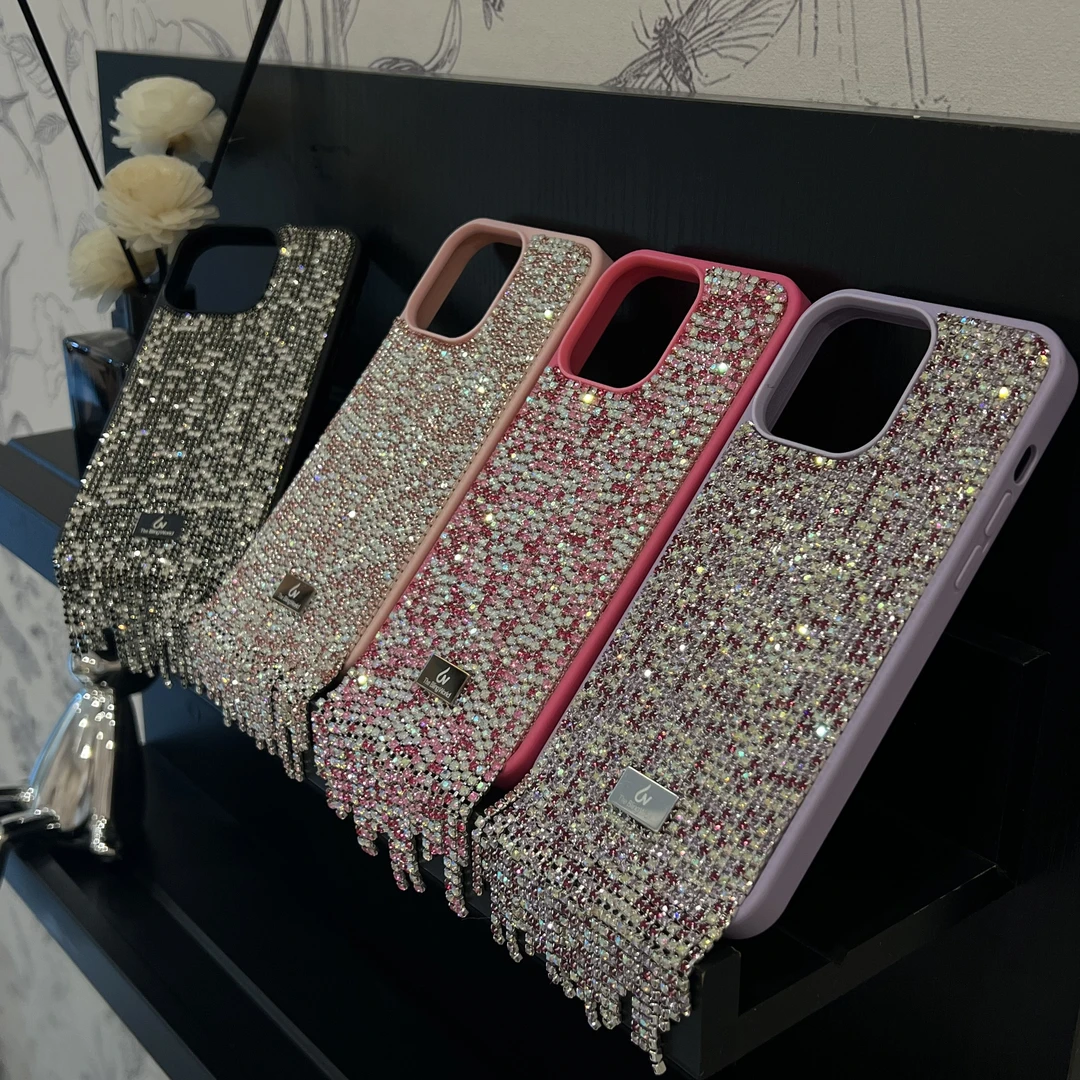 【萌】theblingworld品牌适用苹果系列满钻流苏全包防摔个性手机壳
