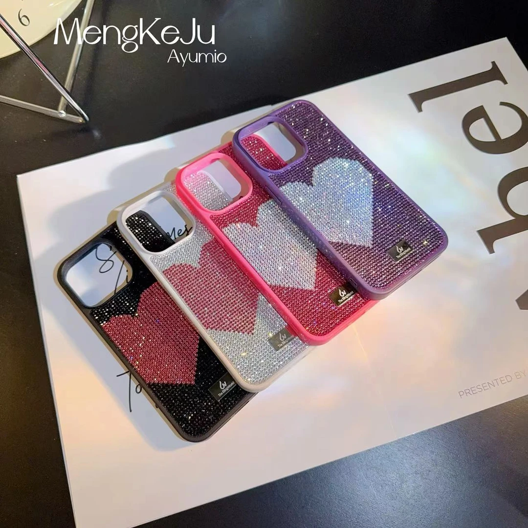 【萌】theblingworld适用华为苹果系列满钻创意全包防摔个性手机壳