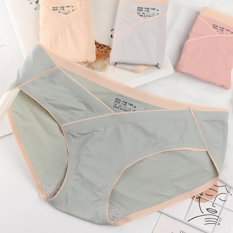 梦美美孕妇内裤低腰女薄款怀孕期专用大码托腹孕中期晚期裤头舒适