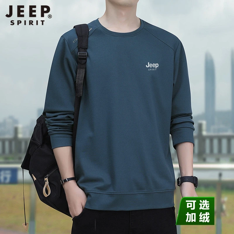 JEEPSPIRIT卫衣男秋季新款长袖大码休闲宽松圆领百搭男士上衣