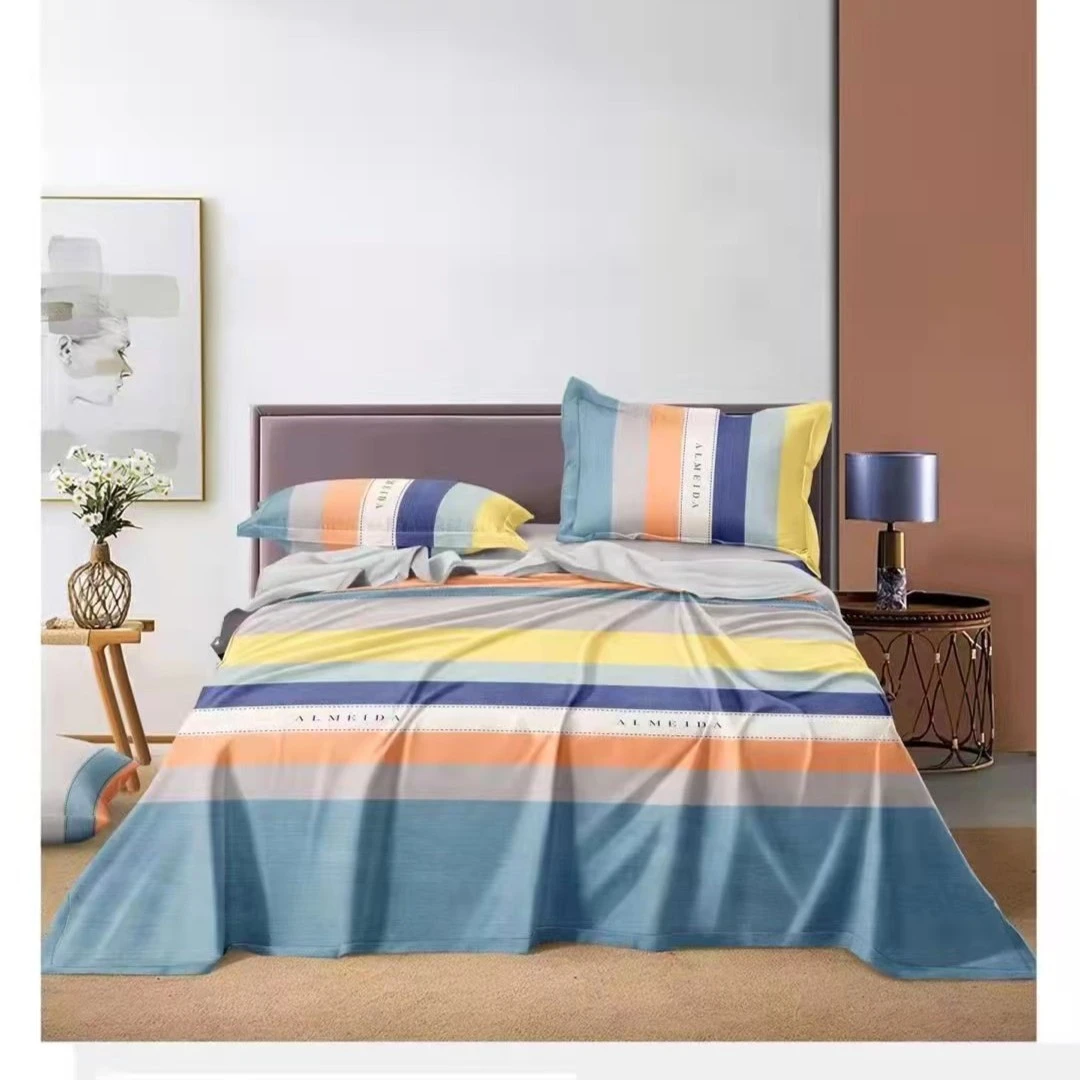 透气95%以上合格品床品套件磨毛条纹斜纹双人被双人床被罩