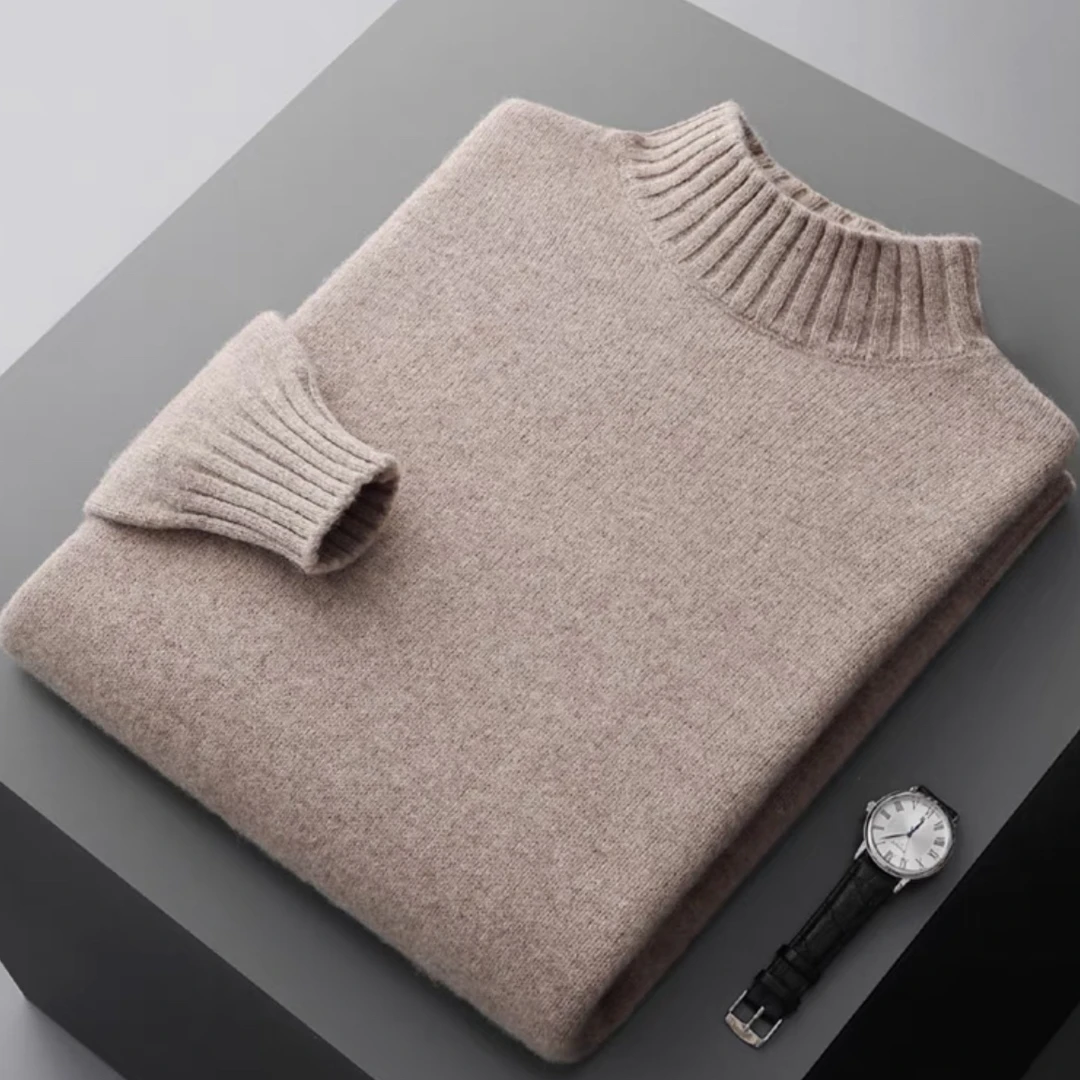 Cashmere【羊绒】重工7针双股加厚平面半高领加厚羊绒衫