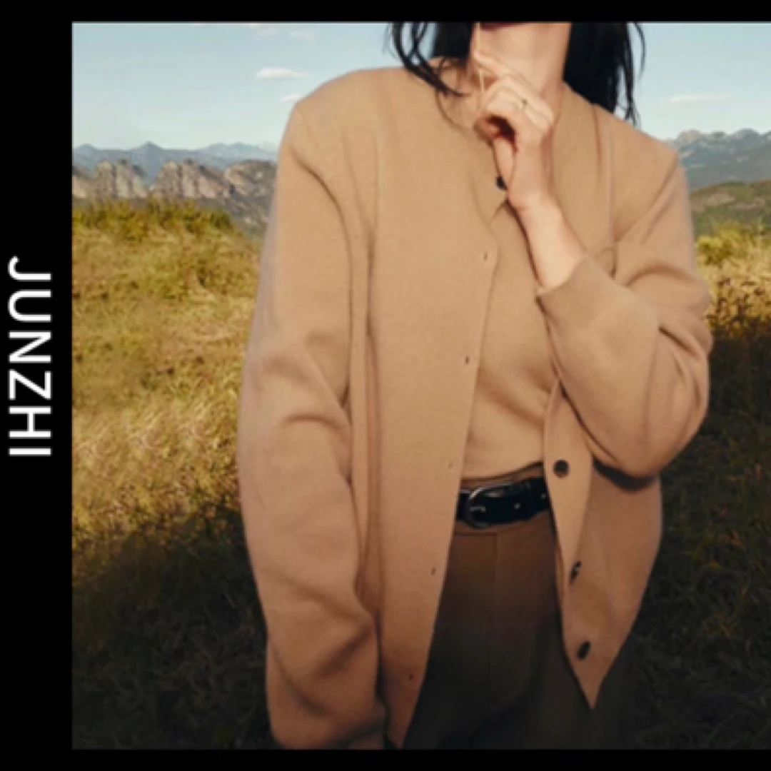 【君之】“秋冬系”新奥意大利30支羊毛圆领开衫秋冬外穿内搭JZ-16S39