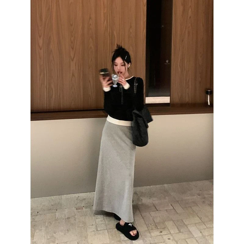 显瘦女装半身裙宽松显瘦A字卫裙2024夏季薄款百搭长款一步裙女