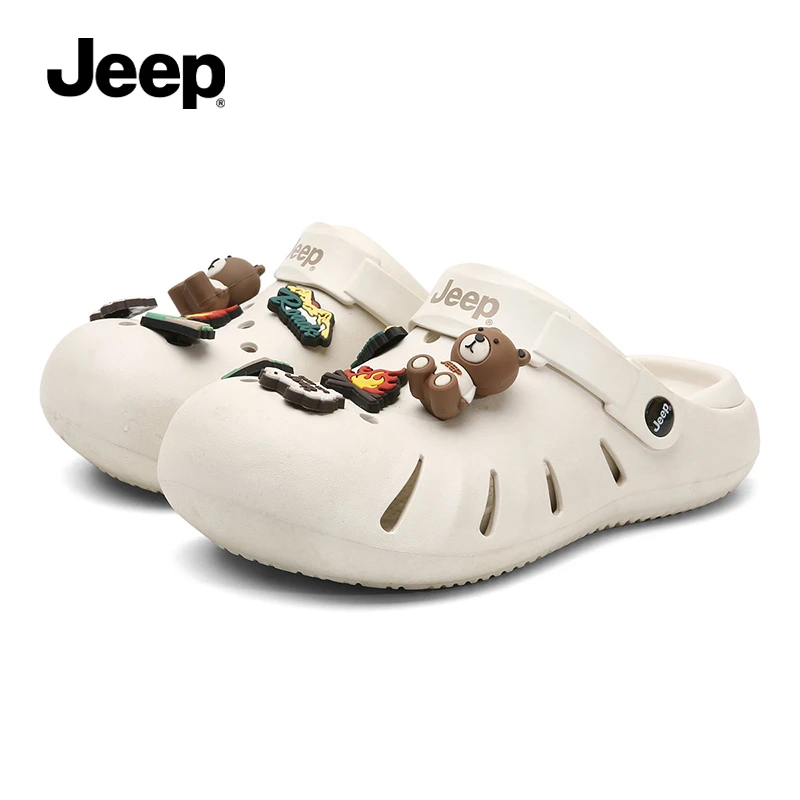 JEEP/吉普洞洞鞋女外穿2025年春夏季軟底踩屎感包頭时尚情侣透气