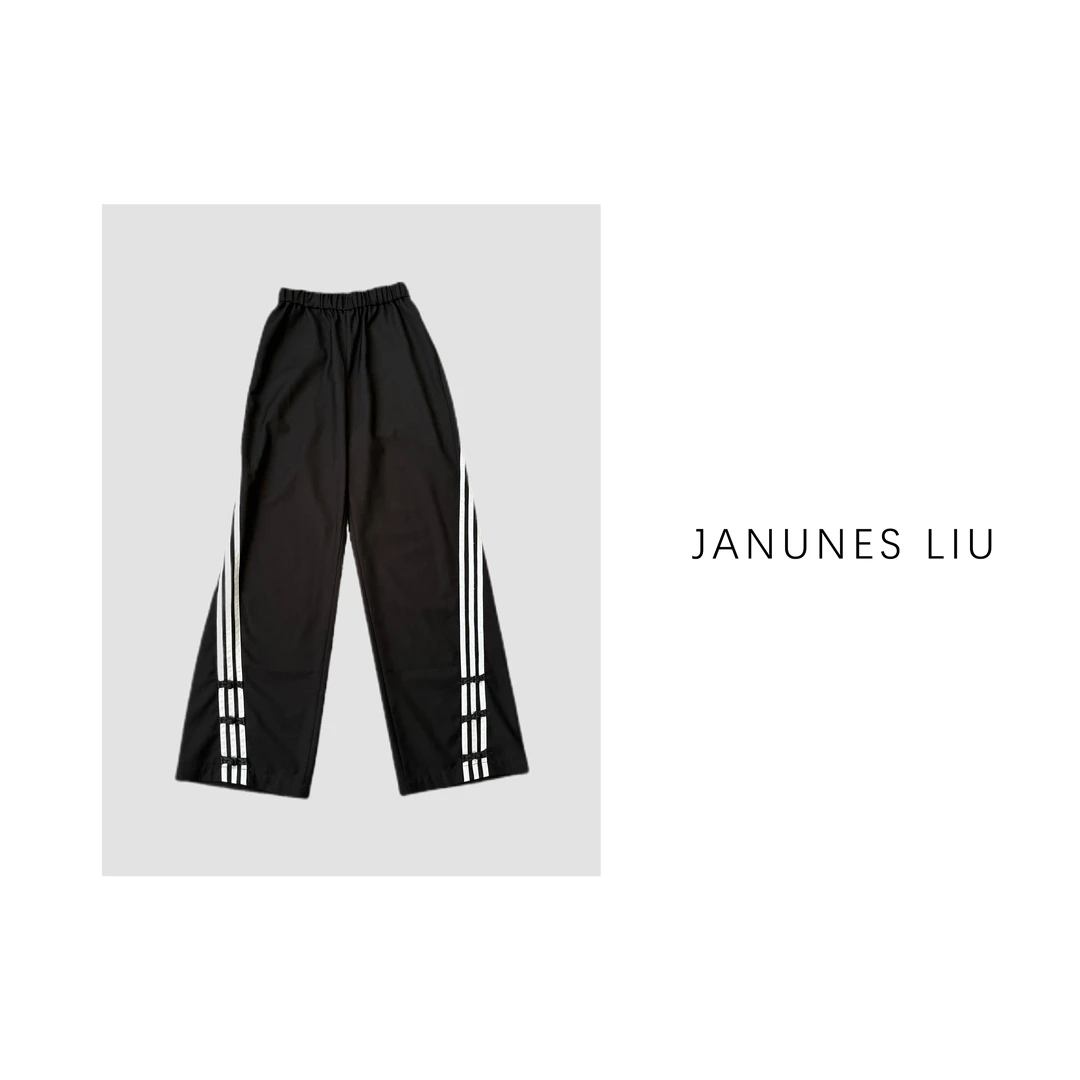 [Janunes Liu]春季斜边小盘扣百搭休闲裤K1319