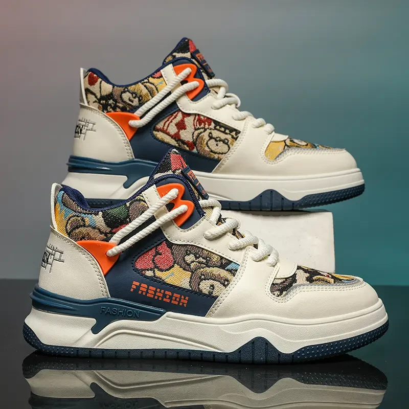 回力瑞冬季男鞋2023新款潮流百搭高帮板鞋学生小众原创增高运动鞋