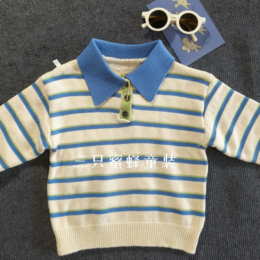 【韩版POLO毛衣】2024秋季新款男童针织衫宝宝休闲上衣潮流儿童毛衣