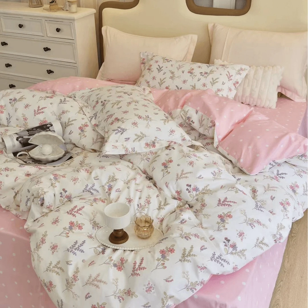 全棉80支纱刺绣四件套加厚柔软亲肤双面四季可用纯棉