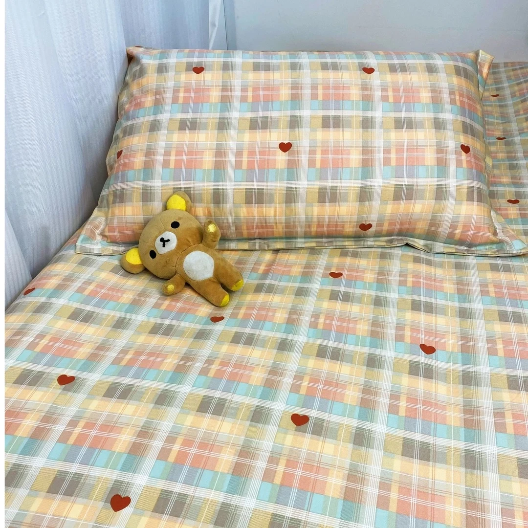 【彩格红心】被罩柔软亲肤细腻呵护精心挑选四季可用格子防滑加厚