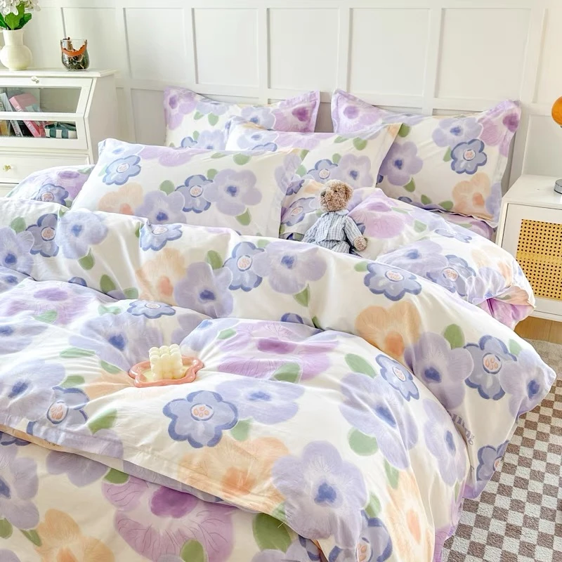 温馨花语被罩柔软亲肤简约可爱四季款 h