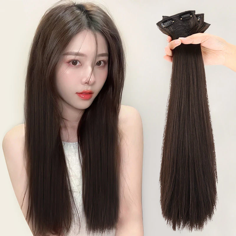 透气假发片女长发三片式仿真头发蓬松可扎隐形补发直销自然不伤发