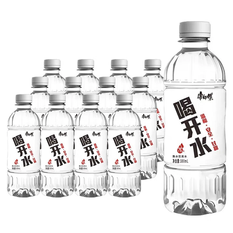 康师傅喝开水380ml*12瓶熟水饮用水高温杀菌家庭装小瓶便携瓶装水