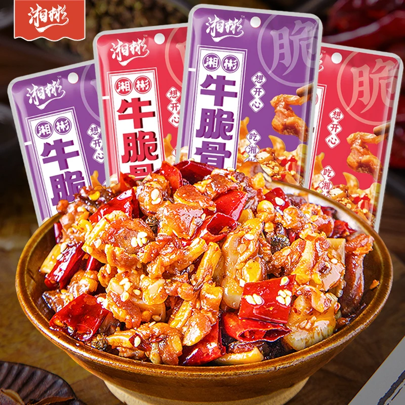湘彬牛脆骨麻辣脆骨夜宵小吃休闲零食即食麻辣牛板筋解馋下酒宿舍