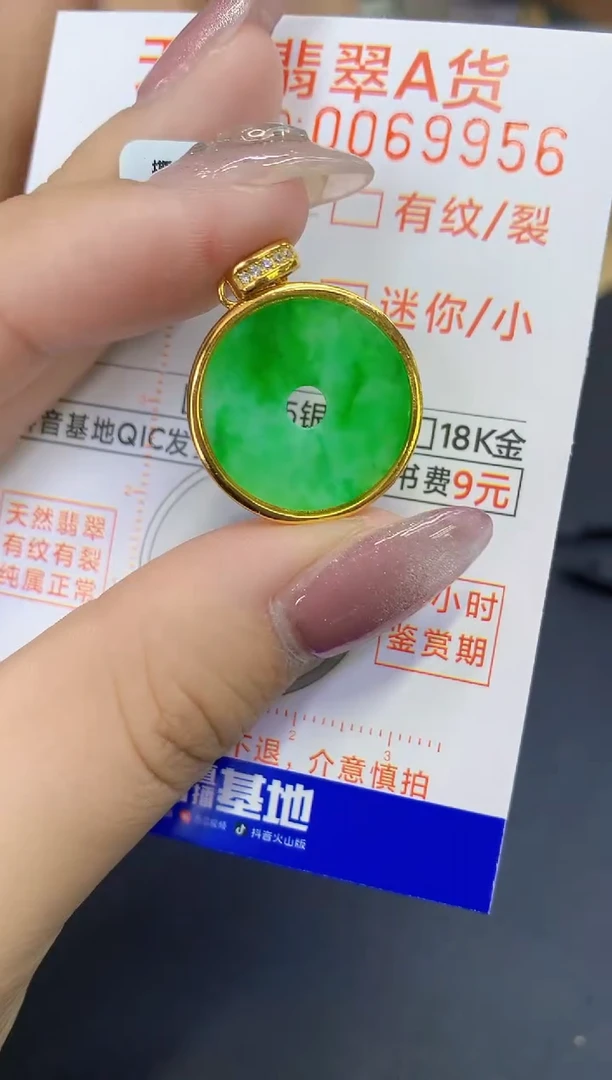 【闪购商品】翡翠颈饰银S925镶嵌天然翡翠A货