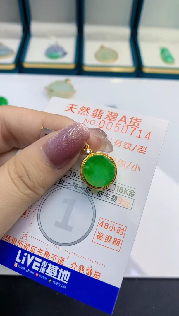 【闪购商品】翡翠颈饰银S925镶嵌天然翡翠A货