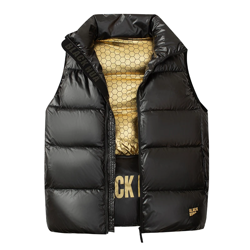 2025新款黑金马甲冬季韩版潮牌情侣加厚马甲