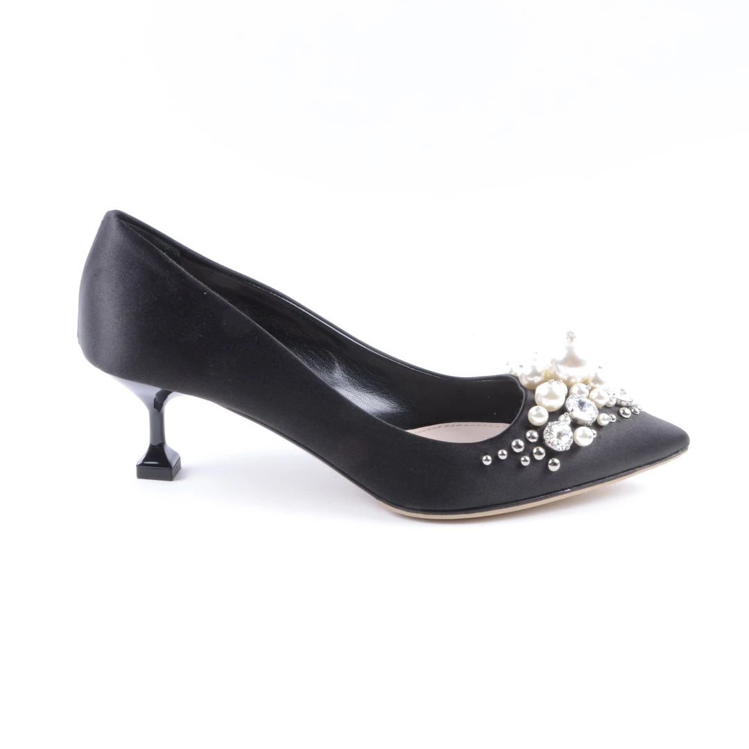 99新 MIU MIU/缪缪 MIU MIU/缪缪绸面尖头跟鞋35.5