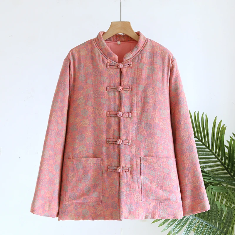 (冬款) 立领粉蔷薇棉服保暖舒适 达博