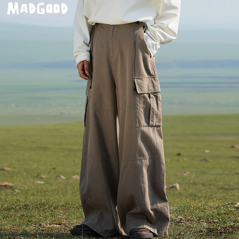 马得工地madgood百搭秋季纱卡水洗工装大口袋长裤MDGDCK242006