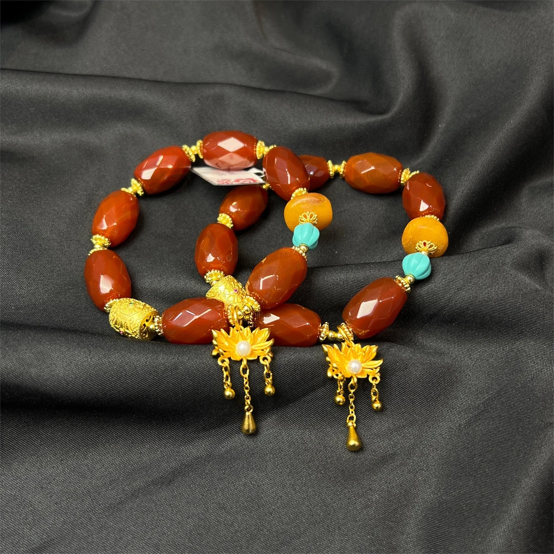 南红玛瑙菱形手串S811赠礼盒（多样性发货只发一个）