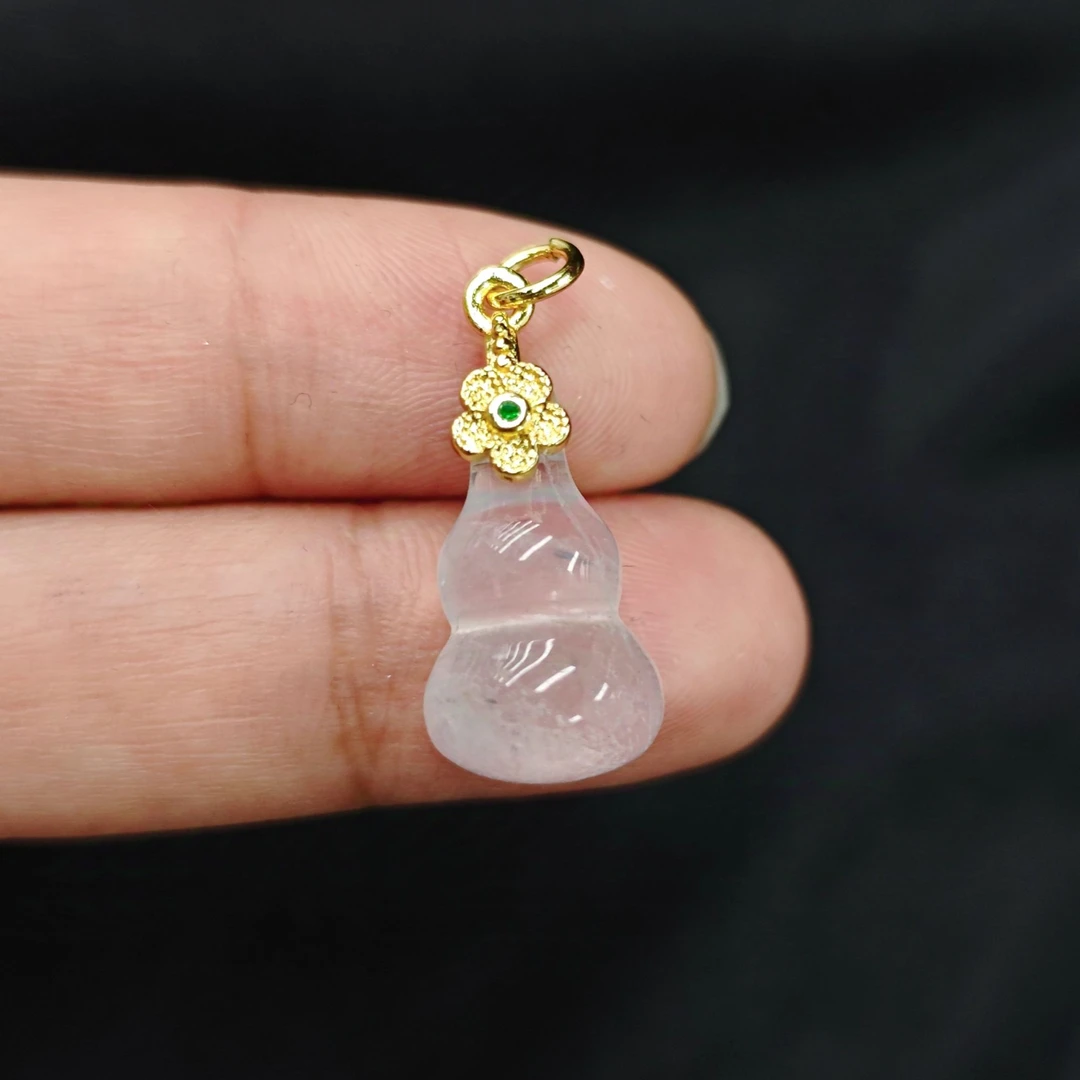 粉水晶葫芦吊坠C07-46赠礼盒(多样性发)不含链