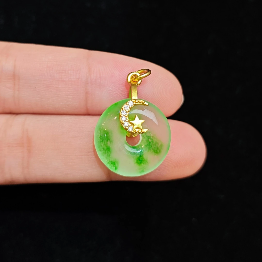 冰透飘花独龙玉面包圈E09-07赠礼盒(多样性发)不含链