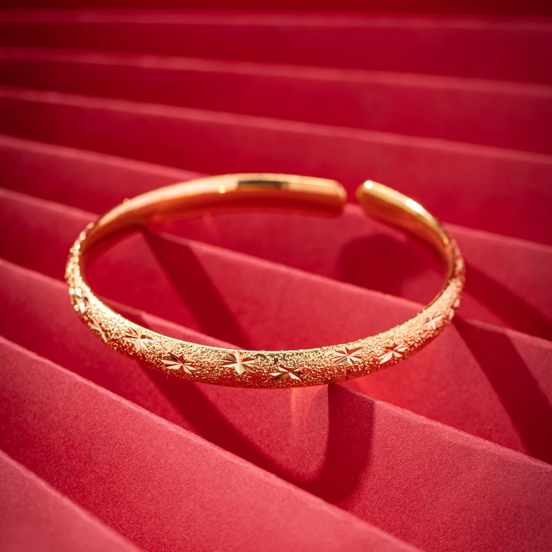 钨金手镯 A【苗.金.专柜正品】女款金色经典手镯