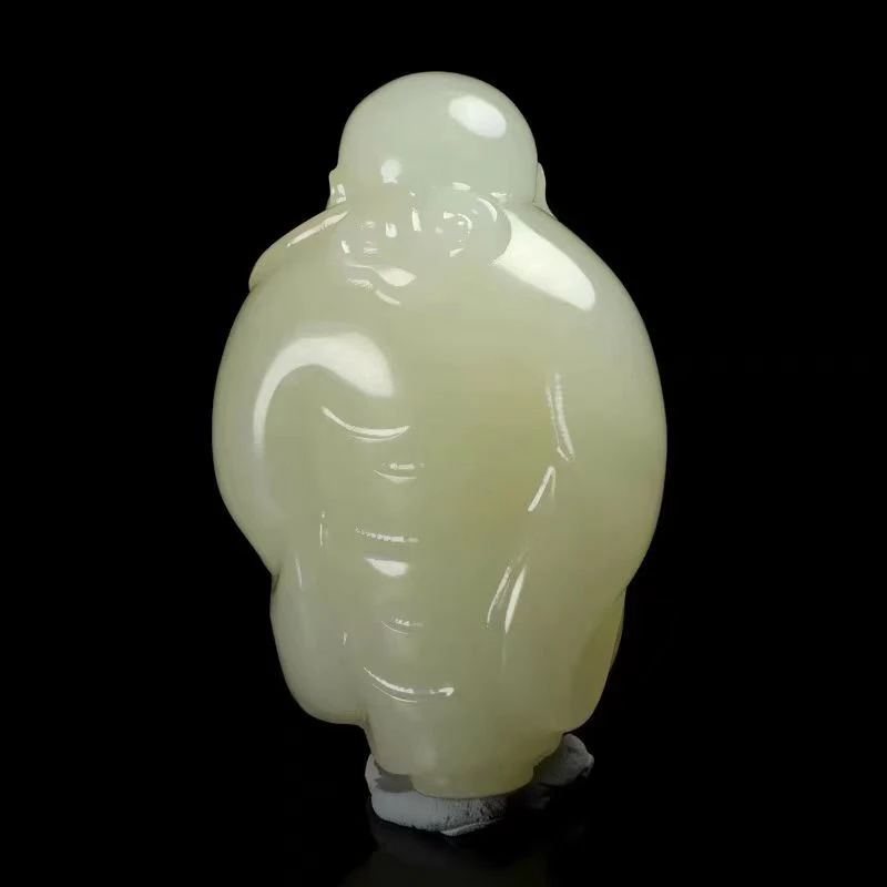 新疆弥勒佛和田手把件青佛公立体把玩件男女手玩件挂件中式工艺品