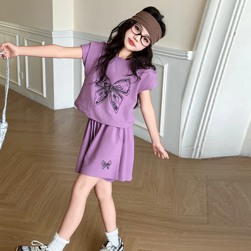 女童运动套装夏季2024新款女孩大童洋气时髦短裤儿童夏装韩系穿搭