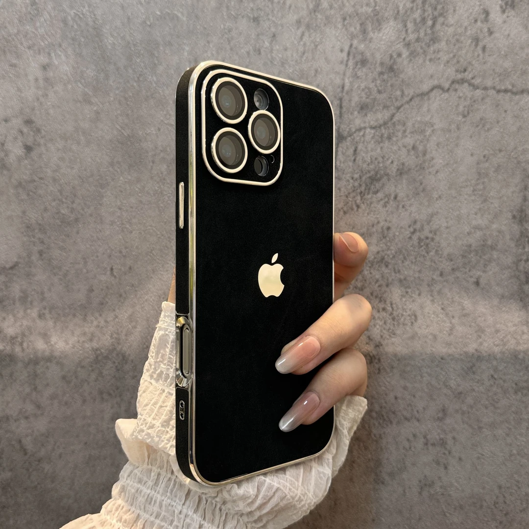 新款翻毛皮适用iPhone16苹果15promax手机壳全包14自带镜头膜防摔