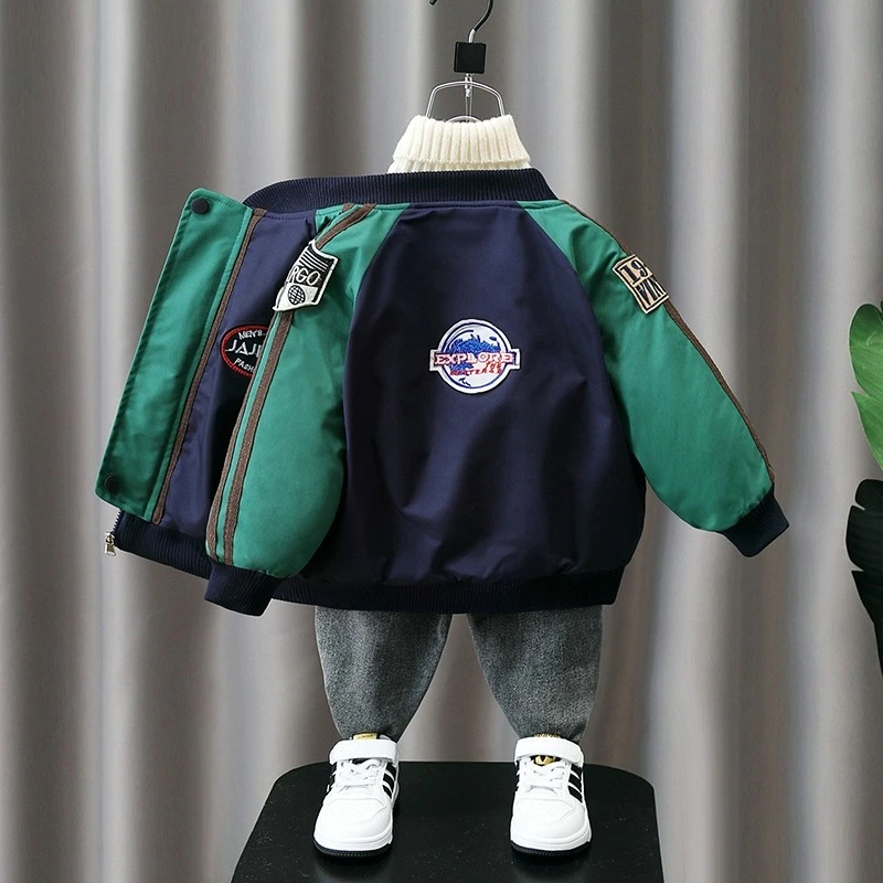 男童冬款棉衣2024新款儿童韩版加厚棉服中小童时髦保暖棒球服外套
