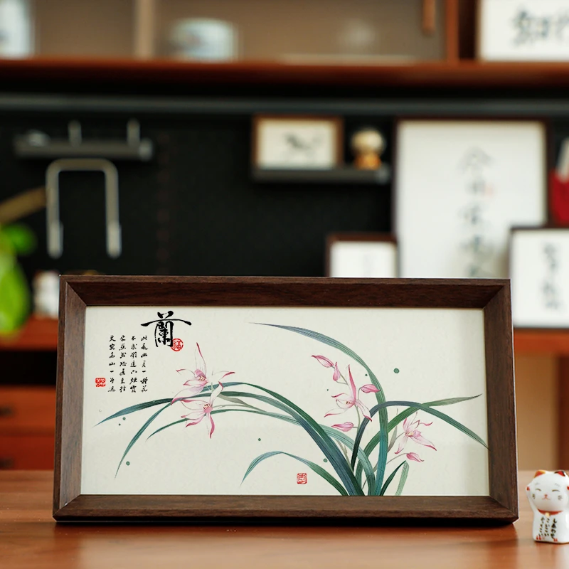 【兰花】短长条款书法摆台文艺书法桌面摆件高级感简约