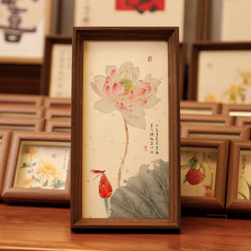 【小荷才露尖尖角】短长条款书法摆台文艺书法桌面摆件高级感简约