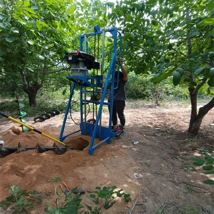 栽埋电线杆挖坑机 支架式地下穿洞钻孔机 合金锰钢钻头打孔快