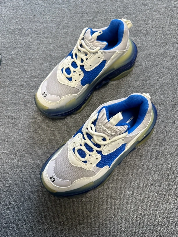 95新 39码 Balenciaga巴黎世家 triples 白蓝配色老爹鞋
