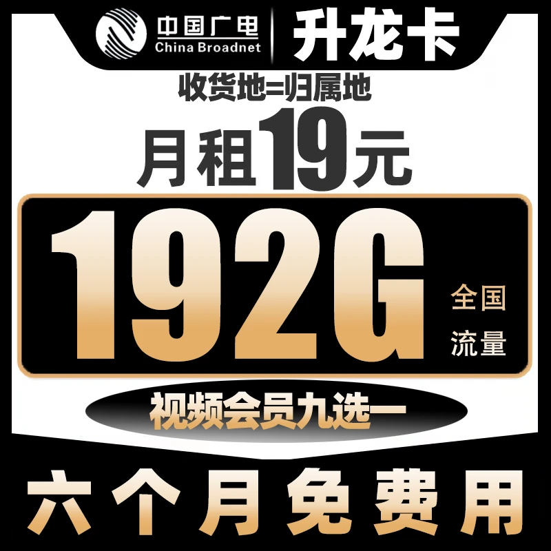 【六个月免费用】19元5G本地卡流量卡手机卡电话卡全国通用不限速