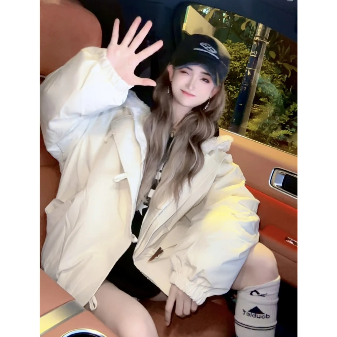 【INCC】2024冬季新款外套复古小众设计感牛角扣加厚棉服