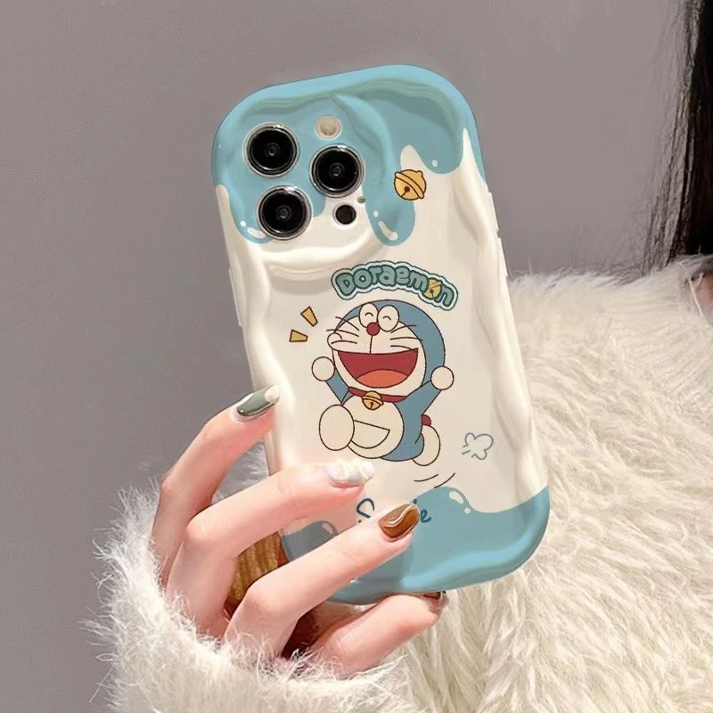快乐叮当猫苹果14手机壳荣耀oppo小米vivo华为卡通防摔全包边软壳