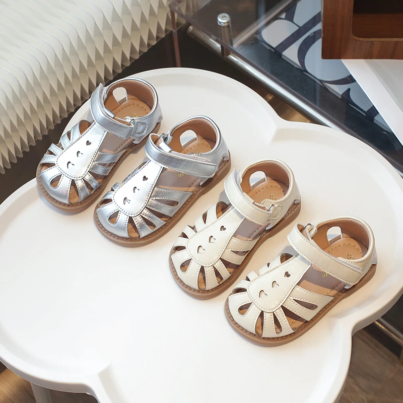 儿童鞋女童凉鞋夏季软底时尚宝宝鞋镂空包头小女孩小童女宝高端