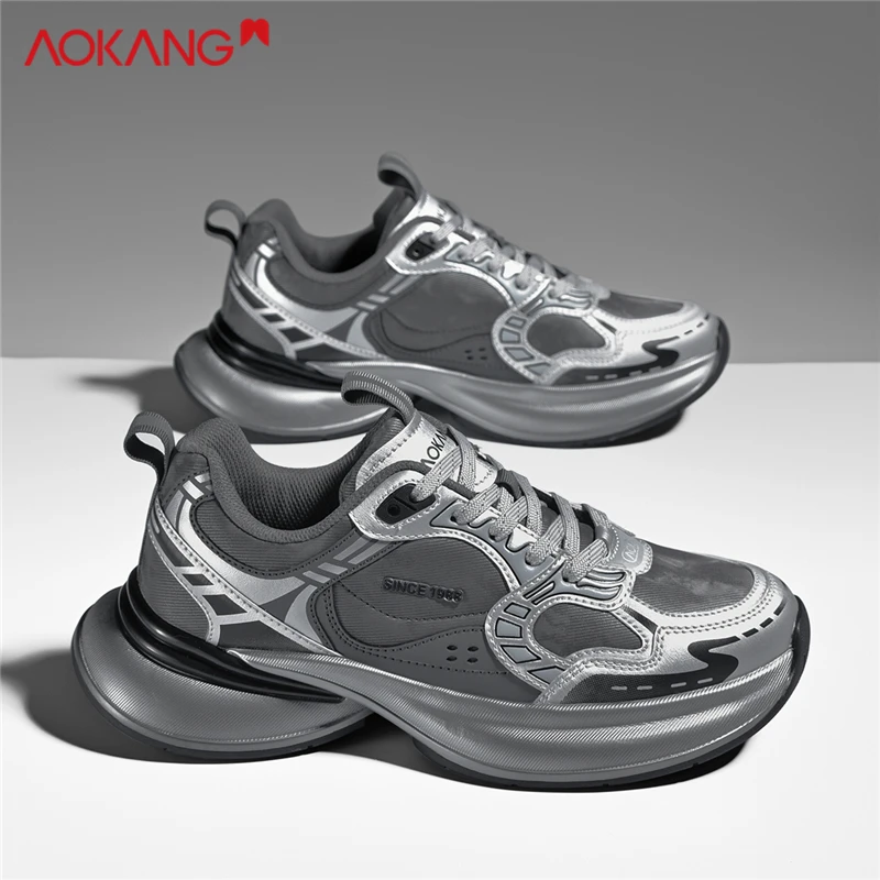 奥康男鞋春季时尚莆田鞋网红休闲运动潮鞋男士潮流百搭增高老爹鞋