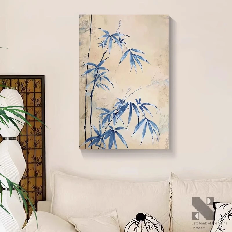 《墨竹》新中式中国风卧室装饰画中古风禅意竹子茶室客厅背景墙挂画