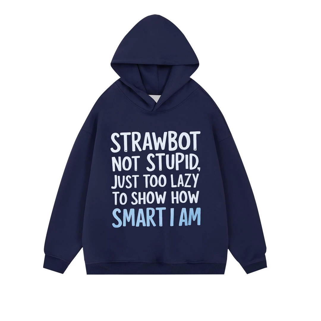 秋冬美式字母连帽卫衣休闲藏青加绒帽衫加厚ins宽松外套