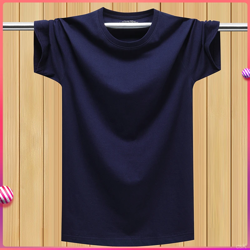 纯藏青色夏男士短袖t恤纯白全黑无图案全白丅体桖素色净版上衣服